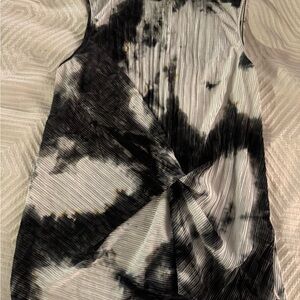 Zara Black and White Tie-Dye Tank Top